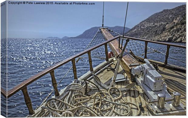  On the Med Kalkan Turkey Canvas Print by Pete Lawless