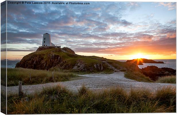  Tyr Mawr Lighthouse at Sunset Canvas Print by Pete Lawless