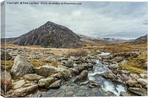 Pen Yr Ole Wen Ogwen Valley Canvas Print by Pete Lawless