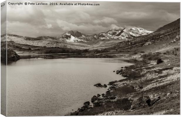Snowdon Range from Capel Curig Canvas Print by Pete Lawless