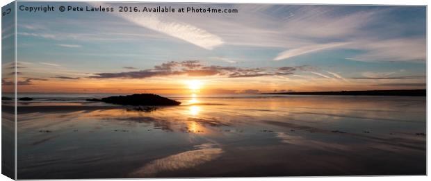 Sunset Aberffraw Anglesey Canvas Print by Pete Lawless