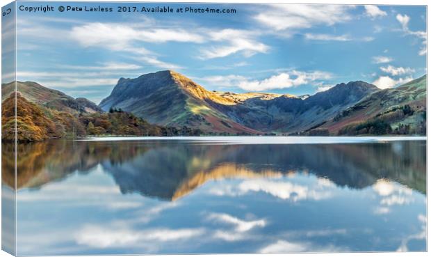 Fleetwith Pike Reflecting Canvas Print by Pete Lawless