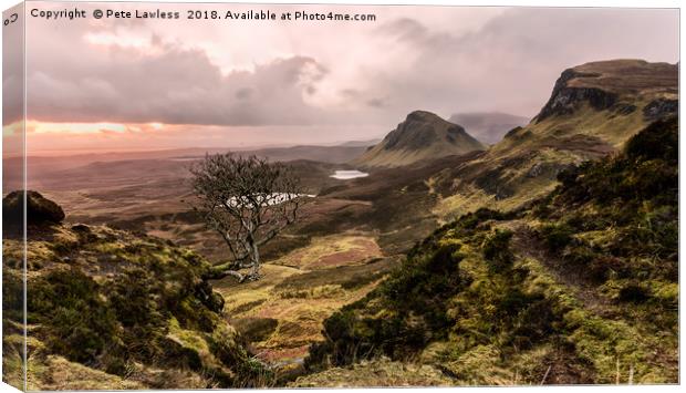 Sunrise at the Quiraing Canvas Print by Pete Lawless