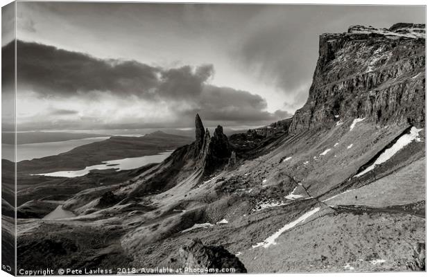 Winter Sunrise  Old man Of Storr  Canvas Print by Pete Lawless