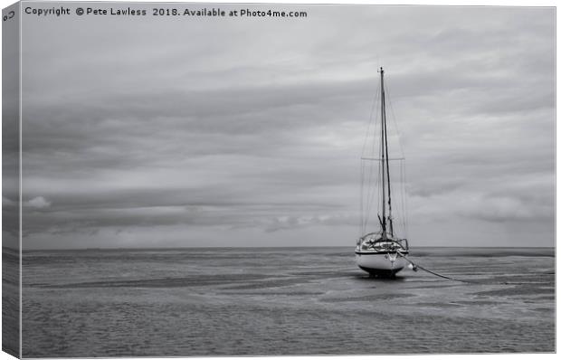 Waiting For the tide Canvas Print by Pete Lawless