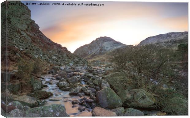 Sunrise Tryfan Canvas Print by Pete Lawless