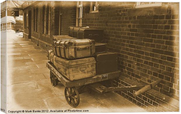 Luggage Trolley Canvas Print by Mark  F Banks