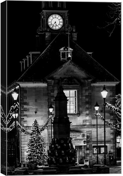 Brackley Festive Town Hall Canvas Print by Jon Mills