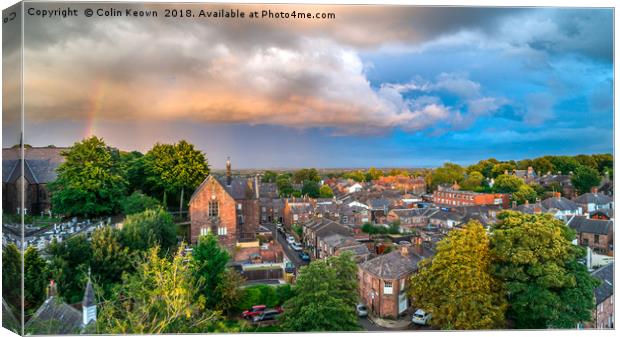 Storm over Woolton Village Canvas Print by Colin Keown
