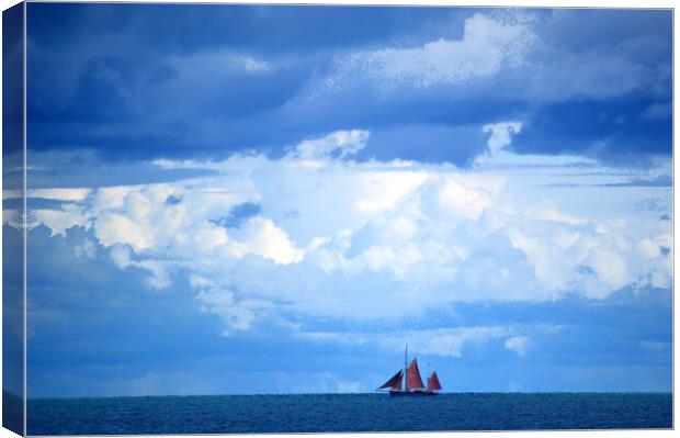 Red Sail Skyscape Canvas Print by Bryan 4Pics