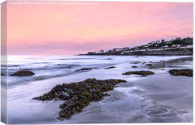  Coverack Sunset Canvas Print by Chris Willman
