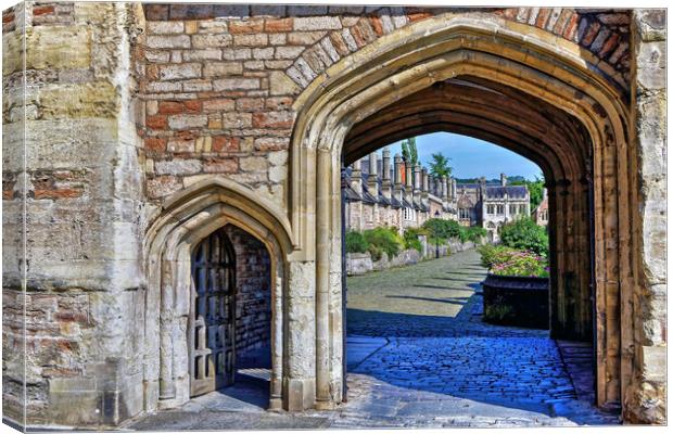 Vicars Close Archway Wells Somerset Canvas Print by austin APPLEBY