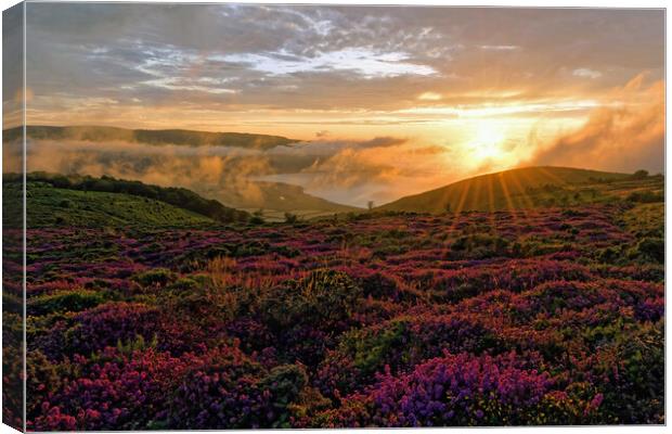 Exmoor Sunset Over Porlock Bay Somerset Canvas Print by austin APPLEBY