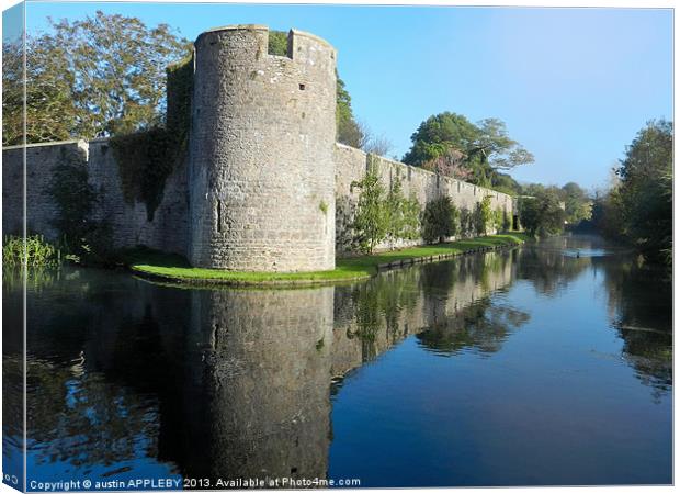 BISHOPS PALACE WALL MOAT WELLS Canvas Print by austin APPLEBY