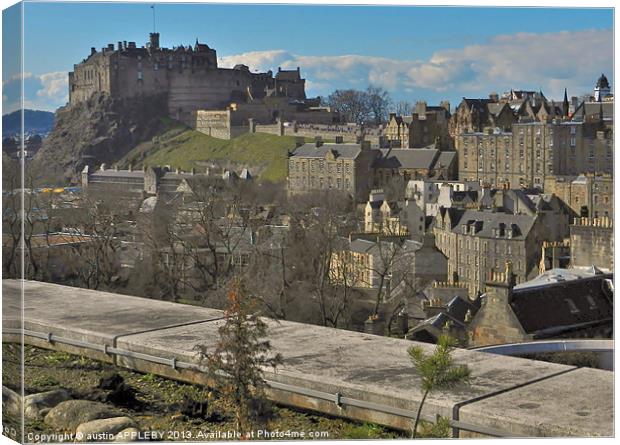 EDINBURGH CASTLE FROM THE TERRACE Canvas Print by austin APPLEBY