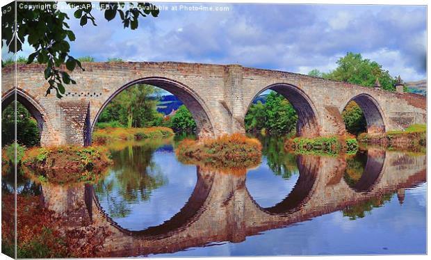  Old Stirling Bridge Reflections Canvas Print by austin APPLEBY