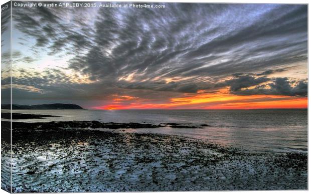 West Somerset Coastline Sunset Canvas Print by austin APPLEBY