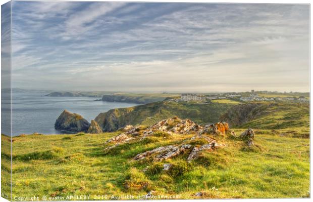 Above Mullion Cove Canvas Print by austin APPLEBY