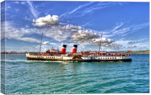 Paddle Steamer Waverley At Weymouth Canvas Print by austin APPLEBY