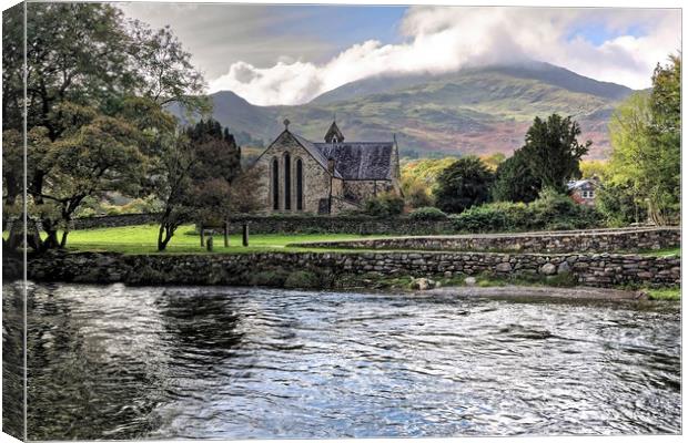 Saint Mary Church Beddgelert  Canvas Print by austin APPLEBY