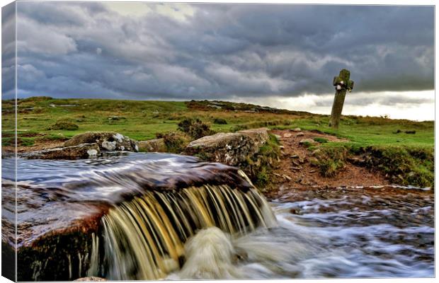 Windy Post Dartmoor storm clouds Canvas Print by austin APPLEBY