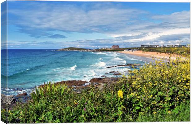 Fistral Beach Newquay Cornwall Canvas Print by austin APPLEBY