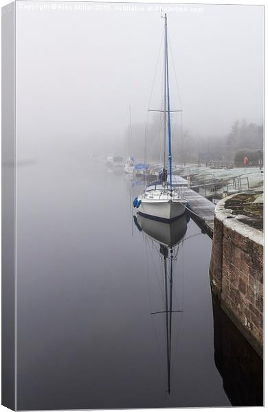  Mist on the Canal Canvas Print by Alex Millar