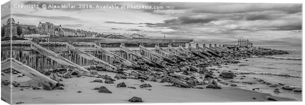 East Beach Boardwalk (B&W) Canvas Print by Alex Millar