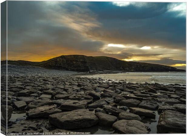 Dunraven Bay Canvas Print by Jane Metters