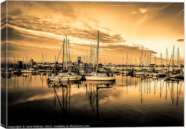 Marina Life Canvas Print by Jane Metters