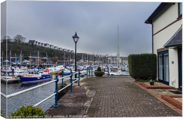 Penarth Marina Canvas Print by Jane Metters