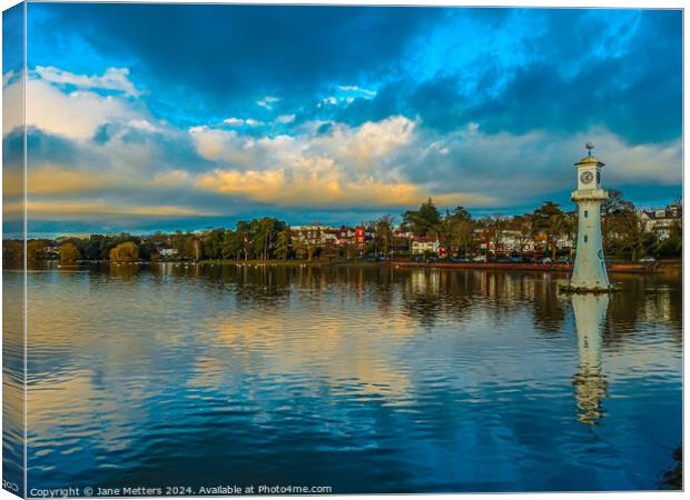 Roath Park Lake Canvas Print by Jane Metters