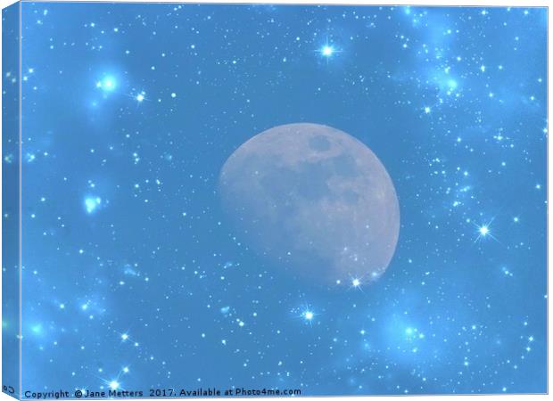 The Moon in the Daytime Canvas Print by Jane Metters