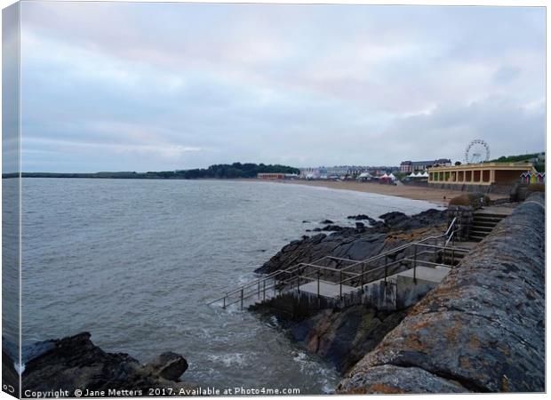 An Evening in Barry Island                         Canvas Print by Jane Metters