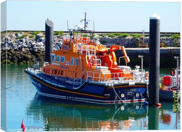     RNLI Torbay Lifeboat                           Canvas Print by Jane Metters