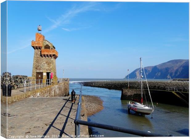         Lynmouth Harbour            Canvas Print by Jane Metters