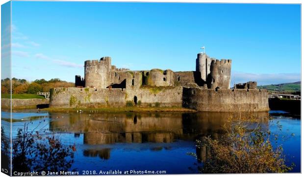           Caerphilly Castle                      Canvas Print by Jane Metters