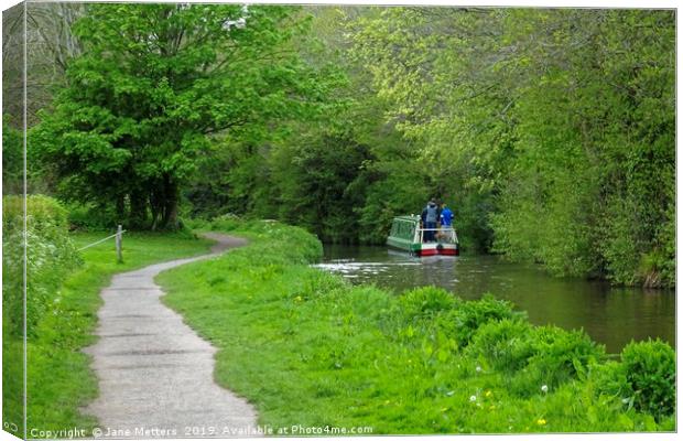 Brecon Canal Path Canvas Print by Jane Metters