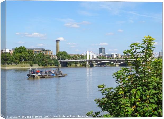 Chelsea Bridge Canvas Print by Jane Metters