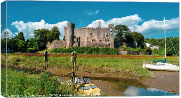 Laugharne Castle Canvas Print by Jane Metters