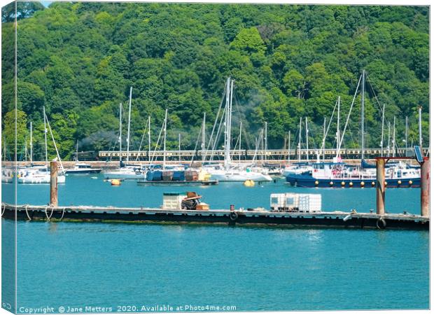 Boats in the Harbour Canvas Print by Jane Metters