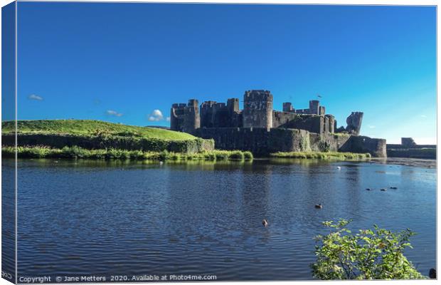 Caerphilly Castle   Canvas Print by Jane Metters
