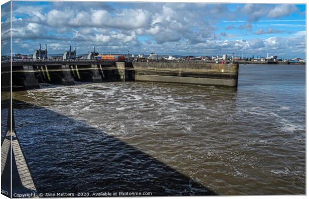 Cardiff Barrage Canvas Print by Jane Metters