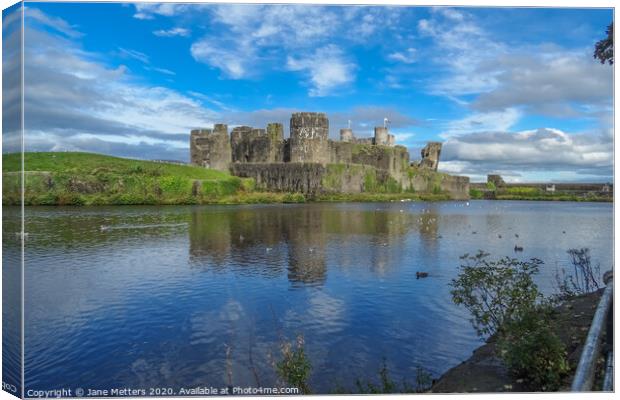 Caerphilly Castle Canvas Print by Jane Metters