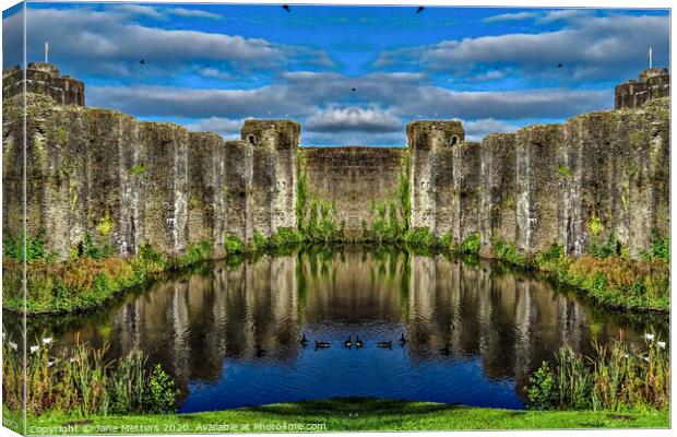 Castle in Caerphilly  Canvas Print by Jane Metters