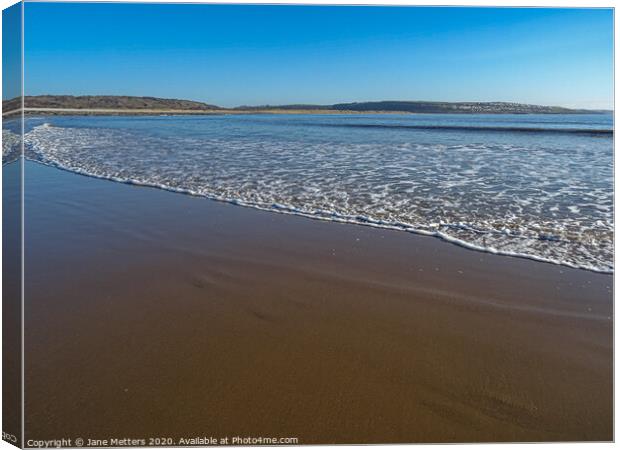 Newton Beach Canvas Print by Jane Metters