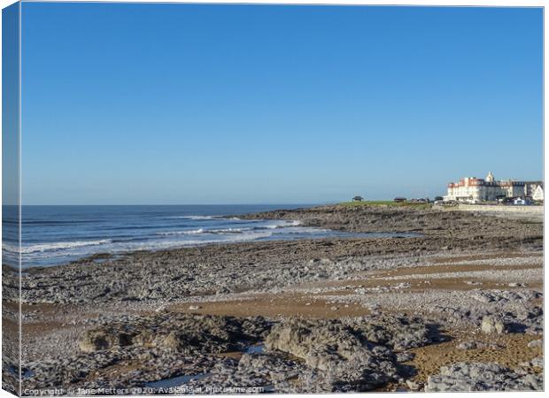 Porthcawl Town Beach Canvas Print by Jane Metters