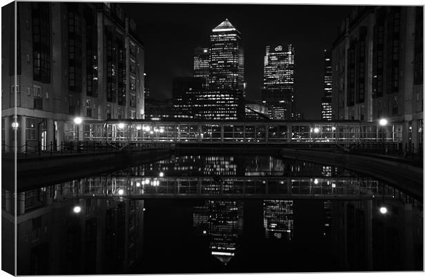 London,Canary Wharf,  Evening Photograph, Canvas Print by Allen Gregory