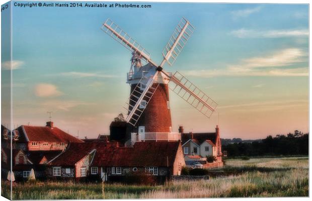 Cley windmill Norfolk Canvas Print by Avril Harris