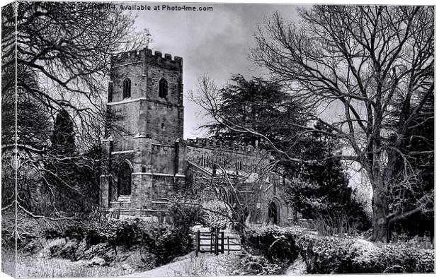  St Botolph's Church, Rugby Black and White Canvas Print by Avril Harris